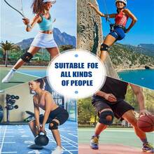 1 件专业护膝，带硅胶垫圈、双髌骨支撑带、膝关节包裹和支撑套，适用于跑步、跳绳、徒步旅行、运动和健身 - 黑色 - 查看 5