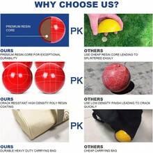 Bocce Ball Set Regulation Size And Weight For Professional Tournament Backyard Beach Lawn Game With 8 Resin Bocci Balls Pallino Measuring Rope Carrying Bag - 107mmMulti-Color - View 2