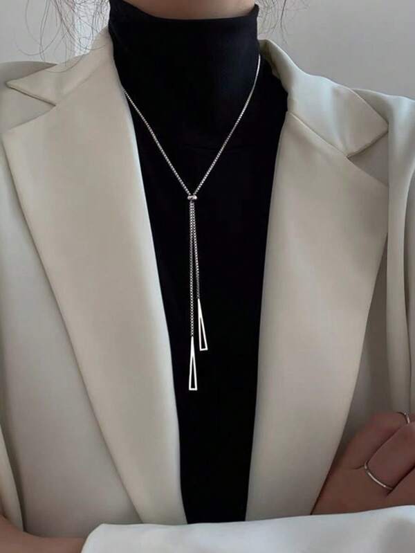 1 pieza Collar geométrico triangular versátil y de moda para mujeres