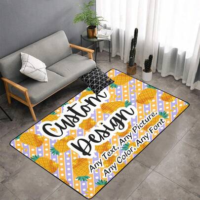 1pc Personalised Living Room Bedroom Carpet , Printable Name/Photo Creative Floor Mats , Home Decor , Non-Slip Area Rugs , Housewarming Gifts , Ideal Gifts For Families , Anniversary , Valentine's Day , Mother's Day , Birthday , Children's Day , Father's Day , Graduation Ceremony , Back-To-School