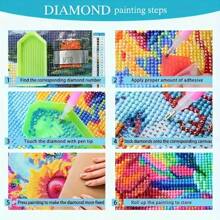 1 Stück 5D Diamant Malerei Set - Diamant Kunst, Kaffee Muster, DIY handgemachtes rundes Diamant Malerei Set ohne Rahmen, geeignet für erwachsene Anfänger, Wohnzimmer, Schlafzimmer, Heimdekoration, Überraschungskunstgeschenk, ohne Rahmen. Erhältlich in 3 Größen: 20cm*20cm, 30cm*30cm, 40cm*40cm