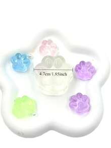 1pc Cute Glow-In-The-Dark Cat Claw Squeeze Toy, 1 Large 5 Small Set, Transparent Shiny Mini Cat Paws, Premium Desk Stress Relief Fidget Toy, Party Favor, Birthday Gift, Holiday Gift, 2025 New Arrival