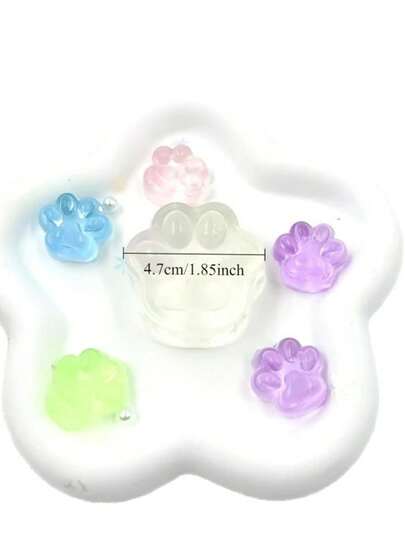 1pc Cute Glow-In-The-Dark Cat Claw Squeeze Toy, 1 Large 5 Small Set, Transparent Shiny Mini Cat Paws, Premium Desk Stress Relief Fidget Toy, Party Favor, Birthday Gift, Holiday Gift, 2025 New Arrival