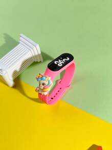 Set de 5 relojes digitales LED con diseño de unicornio colorido para niños, accesorio minimalista elegante y lindo con correa de goma, adecuado para niñas, estudiantes de primaria y secundaria, reloj deportivo LED tipo pulsera, regalo ideal para amigos en fiestas y cumpleaños