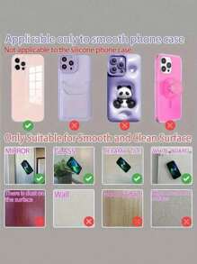 1/4pcs Silicone Suction Cup Phone Holder, 28 Independent Suction Cups Reusable Double-Sided Stand, Silicone Phone Grip, Suction Cup Phone Holder, Hands Free Phone Handle, Finger Ring Stand Compatible With Iphone & Android,It Is Suitable For Smooth Glass Back Cover Of Mobile Phone, Not For Rough Frosted Back Cover Of Mobile Phone,Suitable For Makeup, Fitness, Shower, Car And Kitchen Use