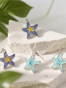 1 par de brincos pendentes de resina com design personalizado de estrela do mar para mulheres, perfeitos para cerimônias de formatura, ocasiões especiais, presente para casais