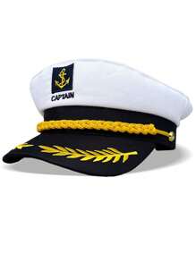 2pcs/Set Captain Hat (Hat + Glasses) Party Hat, Funny Hat Suitable For Holiday Performance, Yacht Party, Beach Party