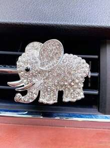 1-2pcs Car Air Vent Clip Bling Decoration With Artificial Diamond, Includes Free Fragrance Pad (Random)