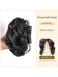 女士卷发发圈发髻，时尚自然蓬松发饰，马尾辫发圈，发绳，橡皮筋发圈，发圈，头饰，发绳发圈头饰 - 假髮抓 - 查看 7