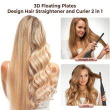 UKLISS Chapinha e Modelador UKLISS 2 em 1: Ferramenta de Estilo Cerâmica Mini para Cabelos Curtos a Longos e Barbas, Presente para Mãe, Presente do Dia dos Namorados para Namorado, Presente do Dia dos Namorados, Rosa Fofo, Dia de São Patrício (Preto)