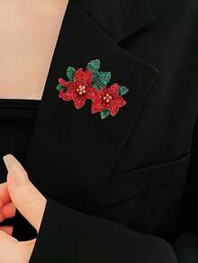 1 件优雅奢华花卉胸针、创意可爱葡萄翻领别针、时尚开衫夹，防止衣柜故障 - 全部由人造珍珠合金制成，带有充满活力的经典时尚领章，适合派对、婚礼和学校休闲背包 - 彩色 - 查看 5