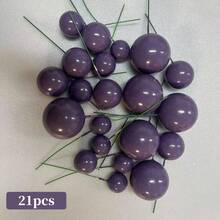 21 de bucăți decor pentru tort cu baloane sferice în culori asortate, decorațiuni pentru tort cu bile din spumă de mai multe dimensiuni pentru Anul Nou, absolvire, petrecere de ziua de naștere, aniversare de nuntă, copt, articole pentru petreceri - Multicolor - Vizualizare 5