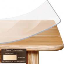 1pc 1.5mm Thick Clear PVC Table Protector - & Heat-Resistant Desk Mat, Easy Clean Rectangular Cover For Dining & Writing Tables