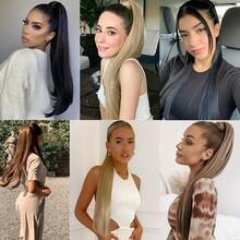 Synthetic 24Inch Long Straight Ponytail Extensions Claw Clip On Pony Tail Hair Piece For Women Add Volume And Style To Your Hair Halloween - Multicolor - View 6