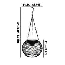 1pc/2pcs Solar Powered Iron Mesh String Light, Suitable For Yard Lamp, Hanging Outdoor Waterproof Garden Metal Hanging Lamp, Landscape Light - Black - View 5