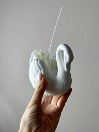 2 件套天鹅储物罐硅胶模具带夹配件 DIY 创意天鹅蜡烛杯石膏模具家居装饰礼品饰品环氧树脂模具手工艺品制作铸造模具