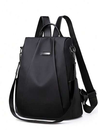 Fashionable Casual Nylon Backpack, Versatile College Student Bookbag For Women, School Backpackback To School Essentials