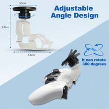 Compatible With PS5 Controller Phone Mount – Adjustable Mobile Phone Holder Clip Compatible With Playstation 5 Dualsense, Magnetic Gaming Clip Compatible With IPhone & Android – Ergonomic Design, Ultra-Strong Magnets, 360° Rotation - 白色 - 查看 7
