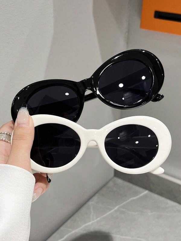 Lot de 2 lunettes de plage rondes unisexes, polyvalentes et à la mode