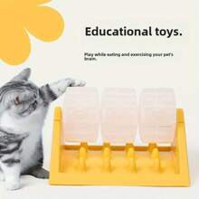 Dispensador de comida interactivo para gatos con pelota de premios - Amarillo y Verde, Comedero automático para estimulación mental y juego, Juguete fácil de limpiar para mascotas, Comedero lento para gatos y perros, Diseño lúdico, Funcionamiento sin electricidad