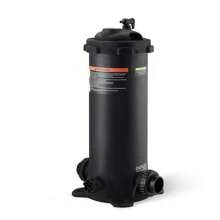 KOMHTOM Kartuschen-Poolfilter, 50sq.ft Filterfläche, Filter für eingelassene Pools, Filtersystem für Aufstellpools mit Upgrade-Filter und Auslaufschutz, für Whirlpools, Spas, aufblasbare Pools, Filter für eingelassene/Aufstellpools, 380 x 380 x 710 mm, schwarz