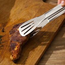 304 Stainless Steel Three-Wire Clamp Buffet Food Clip Bread Clip Steak Clip Thickened Multi-Function Barbecue Clip