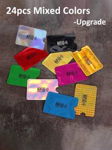 12/24/30pcs Anti Blocking Reader Lock Bank Card Credit Card Protector,Rfid Blocking Sleeves,ID Card Case Protector Metal Aluminium Case Card Holder, Wallet Business Card Holder, Credit Card Holder For Women For Men
