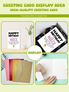 1PC Humorous Birthday Greeting Card For Niece With Envelope - Printed With "Happy Birthday Niece" Design - Perfect Favorite Choice For Aunts & Uncles - Multicolor - View 3