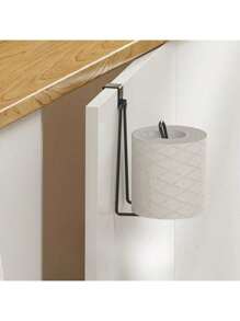 1pc No-Drill Toilet Paper Holder, Iron Bathroom Paper Towel/Tissue Rack, Towel Hanger, No Wall Drilling Needed, Suitable For Kitchen And Bathroom Organization, Bathroom Storage Bathroom Accessories Back To School