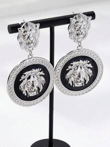 1pc Lion Head Zinc Alloy Vintage Women's Necklace Pendant, Minimalist Elegant Design, Versatile For Daily, Vacation, Party, Date Wear, Gift For Lover & Friend With 3D Animal Element