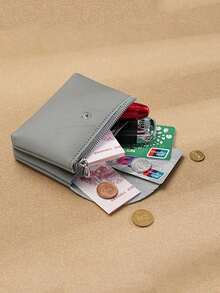 1 件迷你复古素食零钱包拉链信用卡夹正品卡夹正品卡夹便携式卡夹和女士钱包迷你钱包钱包小钱包可爱钱包男士钱包