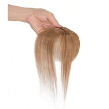 8x10cm Women Hair Toppers 100% Real Human Hair Top Pieces With 3 Clips Swiss Base Hand-Tied Hair Extensions For Hair Loss Thinning Gray Hair 130% Density 6-14 Inch 100% Real Hair Clip In Toupee Hairpieces DE - #6 - Hellbraun - 查看 2
