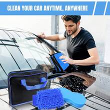 AutoFu 29Pcs Car Detailing Brush Set Soft Brushes Interior Wheel Valet Pro Cleaning Kit, With Storage Bag, Washing Dashboard Wheels, Multifunctional Cleaning Tools - Multicolor - Ver 10