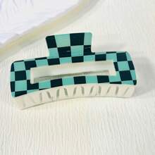 2pcs/4pcs Women's Summer Fashion Multicolor Plaid Hair Clips, Pink/Blue/Black & White/Tartan Hair Claws, Checkered Hair Accessories For Women Beauty Claw Clips