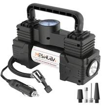 Meshuba 12V 便携式轮胎充气泵带 LED 灯 - 紧凑型空气压缩机，适用于汽车、自行车、摩托车、紧急使用、快速充气和便携 - 有綫 - 查看 16