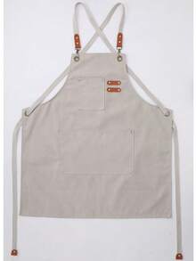 1件装加厚帆布围裙外贸加工工作牛仔园艺咖啡店防水园艺厨房围裙 - 彩色 - 查看 14