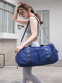 Black Gym Bag Black Multifunctional Luggage Bag Large Capacity Travel Backpack Messenger Bag Pink With Waterproof Divider - Azul Marino - Ver 1