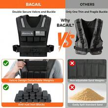 BAGAIL Adjustable Weighted Vest For Men Women 20lbs 30lbs 40lbs Removable Iron Weights Heavy Duty Fitness Vest For Strength Training Walking Running Home Workouts - 30LB - View 7