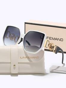 LINFEMAND Extra Large Square Decorative Fashion Fashion Glasses For Women, Brand Designer Designed For Summer, Holiday Gift - Multicolor - View 7