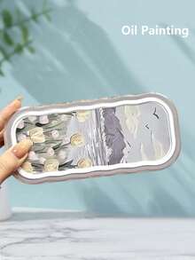 1pc Minimalist Floral Bow Wavy Eyeglass Case, Creative Personalized Glasses Storage Box, Simple Butterfly & Kitty Eyewear Holder For Students