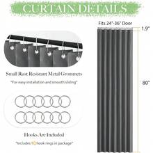 Local Delivery Black Blackout Curtains 63 Inch Length, Room Darkening Thermal Insulated Noise-Reducing Black Out Curtains For Bedroom Living Room Windows, Back Tab Rod Pocket, W52 X L63 Inches, 2 Panels - 灰色 - 查看 11