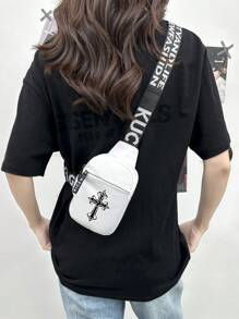 peach tree Men's Small Square Bag, Shoulder Bag, Waist Bag, Crossbody Bag, Running Bag, Night Running Bag, Cycling Bag, Fashionable Solid Color Minimalist, Cartoon Print, Graffiti, Hip-Hop, Sports, Street, Business, Casual, Versatile, Compact, Essential For Travel And Vacation, Youthful And Stylish Side Bag Halloween Bags Halloween Accessories Pouch