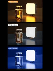 1 set Éclairage doux vidéo portable, Lumière de caméra LED 360° Couleur complète Éclairage de photographie portable, Panneau lumineux gradable 3000-6000K avec trois interfaces à sabot froid, Rechargeable, Convient pour la prise de vue en direct, la vidéoconférence, Vlgo, la photographie, la diffusion en direct - Comprend les accessoires - Noir Convient pour les selfies et la diffusion en direct, la photographie, l'éclairage de selfie pour téléphone