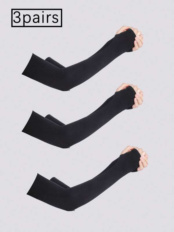 3 Pairs Unisex Transparent Ice Sleeve Arm Sleeves, Casual For Party, Outdoor, Cycling, Fishing
