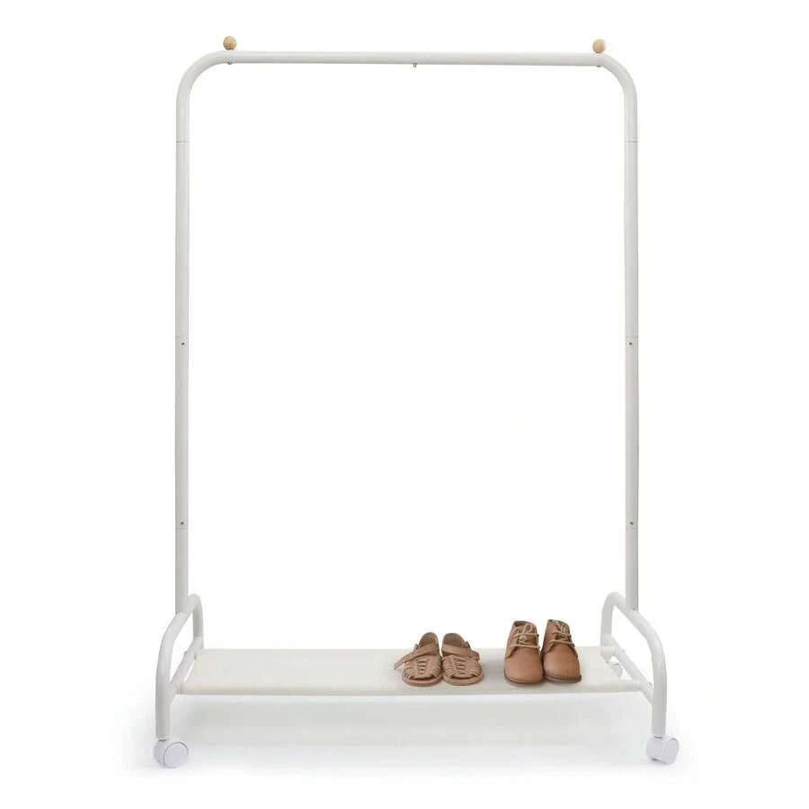 3 IN 1 Clothing Rack, Clothes Racks For Hanging Clothes With Wheels And Bottom Storage Shelf, Small Garment Rack Kids Dress Up Storage Wardrobe For Coats, Skirts, Dance Costume - 白色 - 查看 1