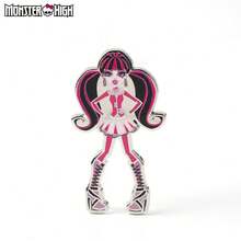 Mattel 1 件美泰官方授权 Monster High 别针卡通可爱电影人物别针，适用于帽子背包包包衣服配饰卡通珐琅胸针别针生日派对礼物，学校办公室背包配饰衬衫夹克珠宝万圣节衣服别针搞笑教师礼物万圣节配饰教师节包饰配饰圣诞装饰服装配饰