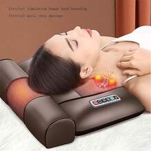Full Body Massage Mat With Heating - 10 Vibration Nodes & Adjustable Pillow For Neck/Back/Leg Pain Relief - 138cm X 50cm Foldable Design With Remote Control (Brown) - 棕色 - 查看 5