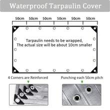 Waterproof Tarpaulin, 180 G/M² PE Protective Tarpaulin With Eyelets, UV-Stable, Tear-Resistant Truck Tarpaulin, Multi-Purpose Cover For Garden Furniture, Wood, Pool, Trampoline, Car, Outdoor Canopy, Heavy-Duty Tarpaulin, Boat Tent Shade Canopy Cover, For Car, Boat, Roof, Camping - 銀色+綠色 - 查看 4
