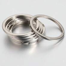20pcs Flat Metal Key Rings Split Keychain Accessories Suitable For DIY Key Case, Bag Hanging Decor - Split Circle - View 2