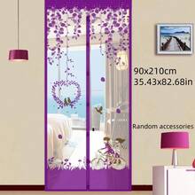 1 Set Magnetic Mosquito Door Curtain | Summer Fly Screen With Floral Butterfly Pattern, Easy Installation - Effectively Blocks Mosquitoes And Repels Insects, 1 Piece Magnetic Mesh Curtain With Push Pins, Mosquito Proof - Multicolor - View 19